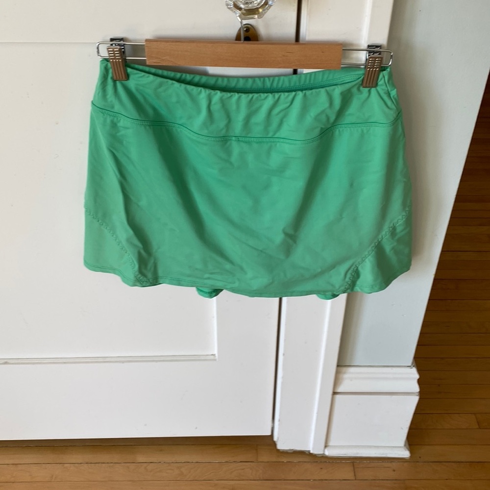 Lija Green Ruffled Tennis Skirt Medium